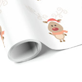 Schattigee rendieren cartoon cadeaupapier (Rol Hoek)