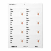 Schattigee rendieren cartoon etiket (Full Sheet)