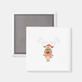 Schattigee rendieren cartoon magneet (Voorkant / Achterkant)