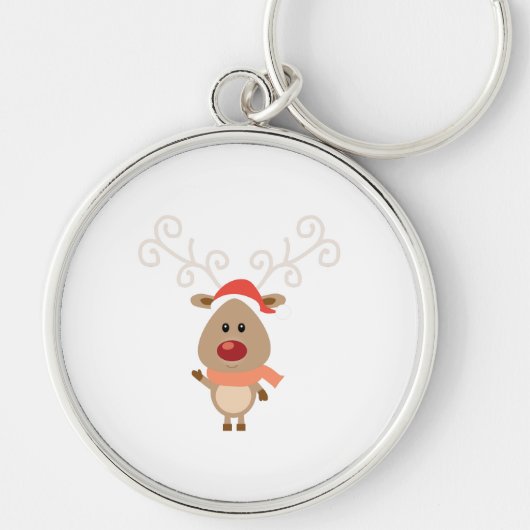 Schattigee rendieren cartoon sleutelhanger (Voorkant)
