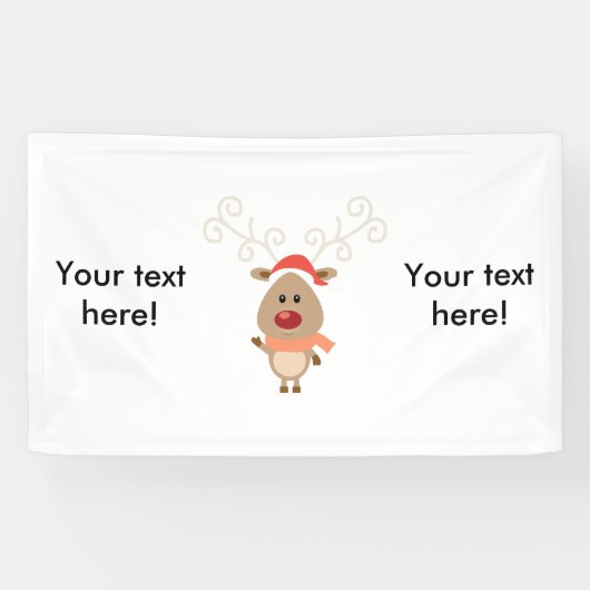 Schattigee rendieren cartoon spandoek (Horizontaal)