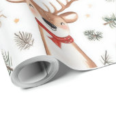 Schattigee rendieren & dennen kerstvakantie cadeaupapier (Rol Hoek)