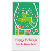 Schattigee rendieren die over de zak van Kerstmisg Klein Cadeauzakje (Achterkant)