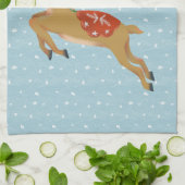 Schattigee rendieren en sneeuwval theedoek (Gevouwen)