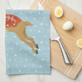 Schattigee rendieren en sneeuwval theedoek (Quarter Fold)