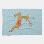 Schattigee rendieren en sneeuwval theedoek (Horizontaal)