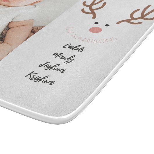 Schattigee Rendieren Familienamen Custom Snijplank (Hoek)