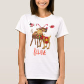Schattigee rendieren geloven kerstvakantie t-shirt (Voorkant)