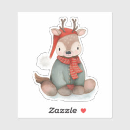 Schattigee rendieren illustratie kerst sticker