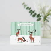 Schattigee rendieren kerst briefkaart (Staand voorkant)