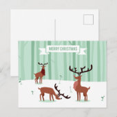 Schattigee rendieren kerst briefkaart (Voorkant / Achterkant)