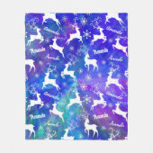 Schattigee rendieren kerst herhalende naam kleurri fleece deken (Voorkant)