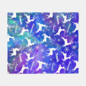 Schattigee rendieren kerst herhalende naam kleurri fleece deken (Voorkant (Horizontaal))