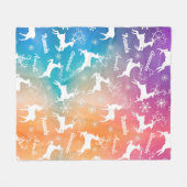 Schattigee rendieren kerst herhalende naam regenbo fleece deken (Voorkant (Horizontaal))