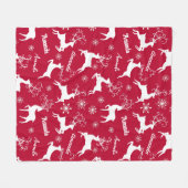 Schattigee rendieren kerst herhalende naam rood fleece deken (Voorkant (Horizontaal))
