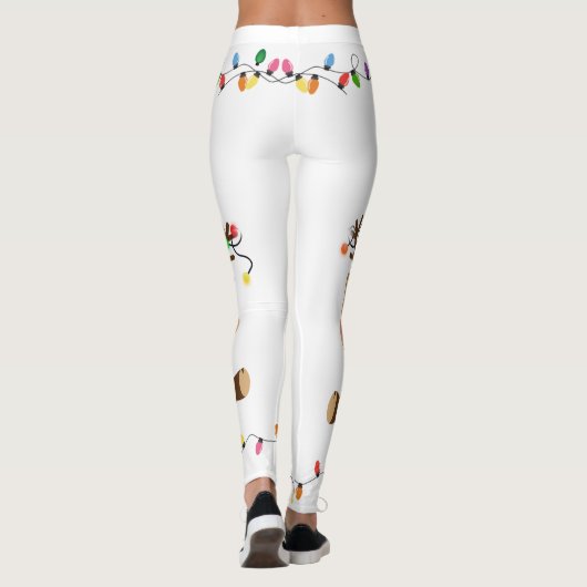 Schattigee rendieren kerstverlichting leggings (Achterkant)