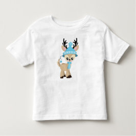 Schattigee rendieren, kleine rendieren, blauw Pet, Kinder Shirts