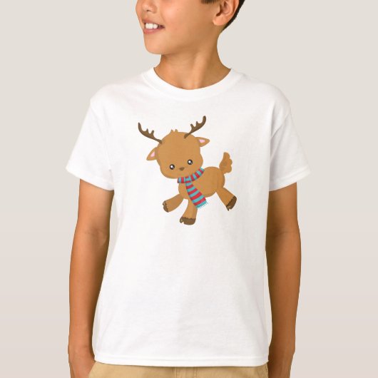 Schattigee rendieren, kleine rendieren, geweien, s t-shirt (Voorkant)