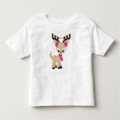 Schattigee rendieren, kleine rendieren, rode sjaal kinder shirts (Voorkant)