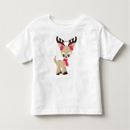Schattigee rendieren, kleine rendieren, rode sjaal kinder shirts