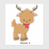 Schattigee rendieren, kleine rendieren, sjaal, gew sticker (Vel)