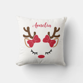 Schattigee rendieren met naam kerst kussen