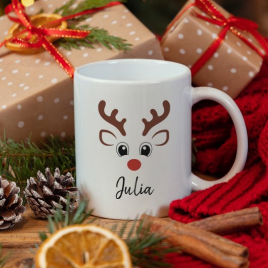 Schattigee Rendieren Naam Kerst Mok