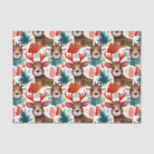 Schattigee rendieren rode en groene kerst Waterver Tissuepapier (Voorkant)