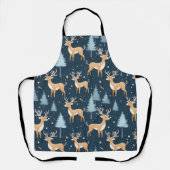 Schattigee rendieren sneeuwvlok elegante leuke vak schort (Voorkant)