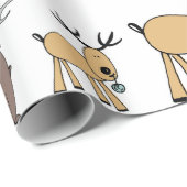 Schattigee rendieren vakantie kerst dierenprint cadeaupapier (Rol Hoek)