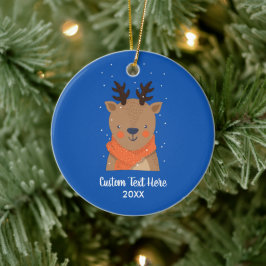 Schattigee rendieren vakantie kerstboom aangepaste keramisch ornament