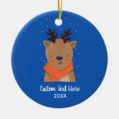 Schattigee rendieren vakantie kerstboom aangepaste keramisch ornament (Voorkant)