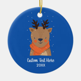 Schattigee rendieren vakantie kerstboom aangepaste keramisch ornament