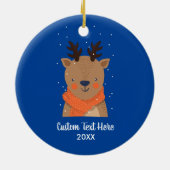 Schattigee rendieren vakantie kerstboom aangepaste keramisch ornament (Achterkant)