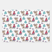 Schattigee rendieren wintersjaals met Kerstmis Inpakpapier Vel (Voorkant 3)