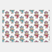 Schattigee rendieren wintersjaals met Kerstmis Inpakpapier Vel (Voorkant)