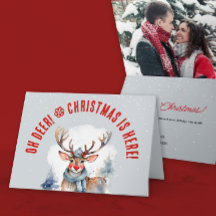 Schattigee rendieren wintervakantie kerstkaart