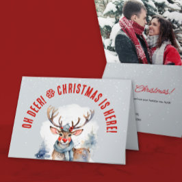Schattigee rendieren wintervakantie kerstkaart feestdagen kaart