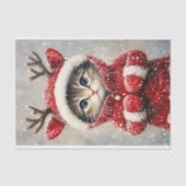 Schattigee rendierkitten in rode vacht AK6H Decoup Tissuepapier (Voorkant)