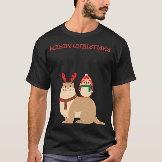 Schattigee rendierotter met pinguïn t-shirt (Voorkant)