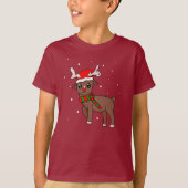 Schattigee rendiertekening met sneeuwvlokken Kerst T-shirt (Voorkant)