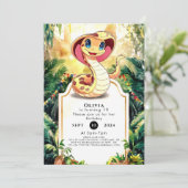 Schattigee Reptielen Snake Verjaardag Kaart (Staand voorkant)