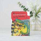 Schattigee reto  Valentijn wasbeer Briefkaart (Staand voorkant)