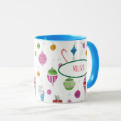 Schattigee Retro 1960s Kerstversieringen gepersona Mok (Voorkant rechts)