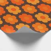 Schattigee Retro 70s Bloemen Geometrisch Bloemenpa Cadeaupapier (Hoek)
