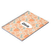 Schattigee Retro Aardbeien en Bloemen Notitieboek (Linkerzijde)