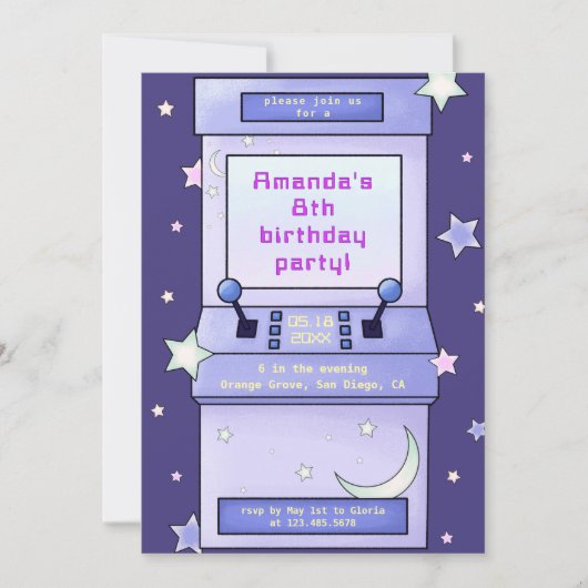 Schattigee Retro Arcade Game Kids Verjaardag Kaart (Voorkant)