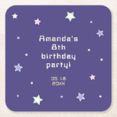 Schattigee Retro Arcade Game Kids Verjaardag Kartonnen Onderzetters (Voorkant)