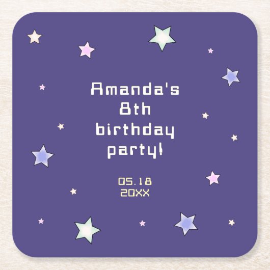 Schattigee Retro Arcade Game Kids Verjaardag Kartonnen Onderzetters (Voorkant)