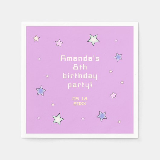 Schattigee Retro Arcade Game Kids Verjaardag Papie Servet (Voorkant)